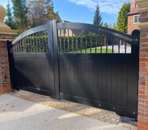 Berkeley Double Driveway Gates with Curved Top